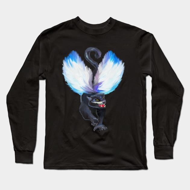 Eclectic Black Kitty Chimera Rainbow Fantasy Long Sleeve T-Shirt by The Cheeky Puppy